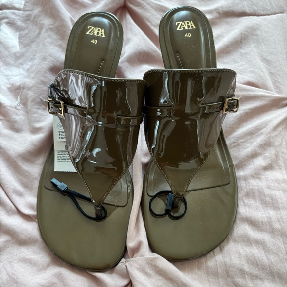 Zara Heeled Sandals with Buckle - Picture 2 of 4